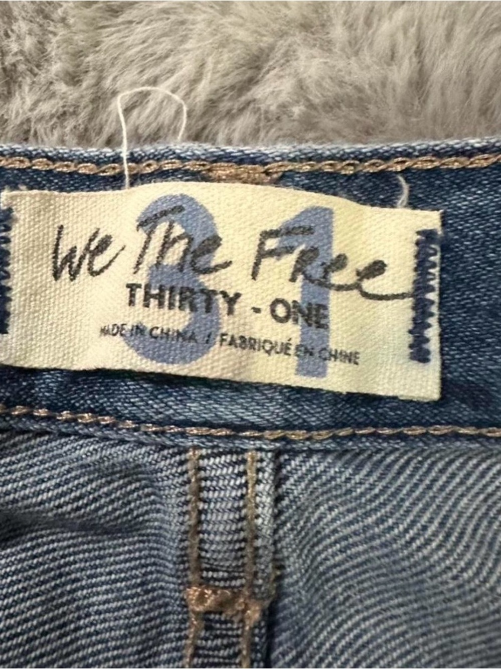 We The Free Distressed Dark Blue Denim Cutoff Shorts - Picture 7 of 7